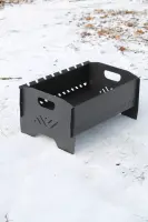 Mini Collapsible Steel Brazier for 8 Skewers, 46 × 30 × 25 cm, 2 mm