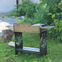 Мангальний набір 4 в 1 з автоматичним мангалом на 8 шампурів і сковородою 40 см