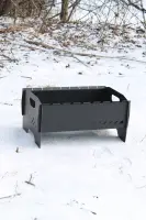 Mini Collapsible Steel Brazier for 8 Skewers, 46 × 30 × 25 cm, 2 mm