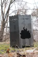 Розбірна сталева піч під казан і сковороду з прорізами для шампурів, 3 мм, 50×40 см