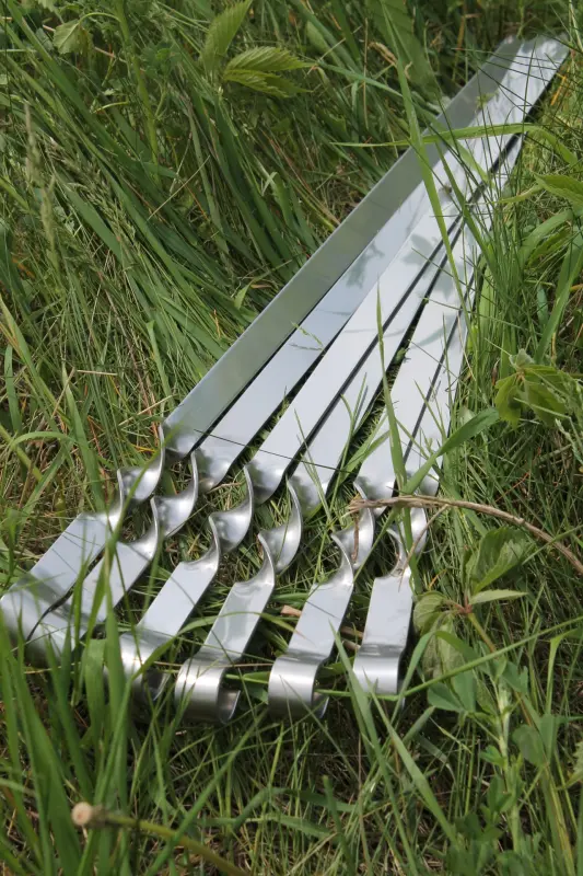 Шампур для люля-кебабу AISI 430, 650×20×2,5 мм, металева ручка