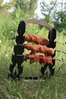 Переноска для шампурів із чорної сталі 29×15×40 см