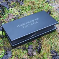 Металева подарункова коробка для ножа-сокири 15 × 29 × 3 см
