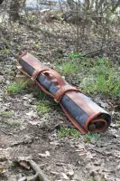 Набір шампурів «Лайт»: 6 із дерев’яними ручками та 1 подвійний, у шкіряно-фетровому чохлі