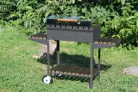 Steel and Wood Folding Side Table for Lux Grill