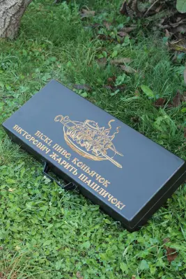 Коробка-кейс для 6 шампурів із дерев’яними ручками, 650×240×70 мм